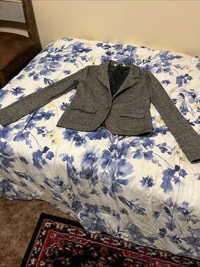 H&M Girls' Gray Tweed Single-Button Blazer
